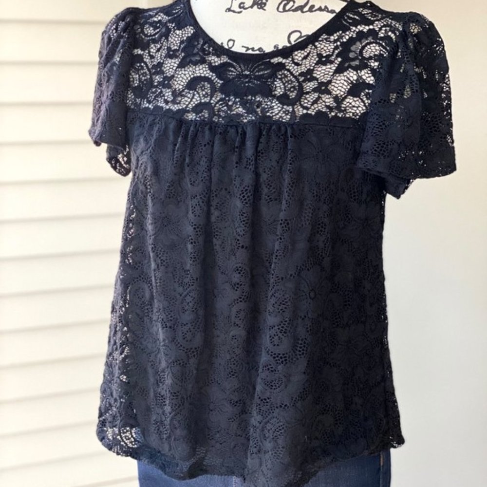 Green Envelope Black Overlay Top